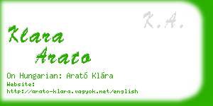 klara arato business card